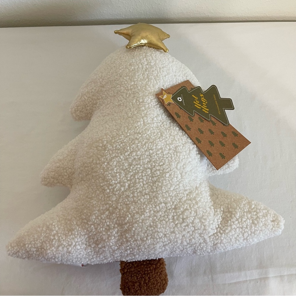 Aroma Home Hot Hugs Festive Ivory Tree Pillow with Gold Star NWT Microwaveable